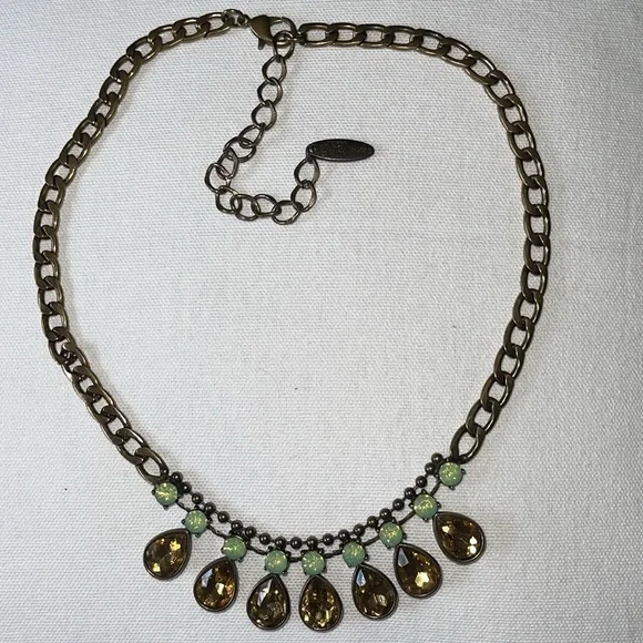 Plunder Antique Gold Statement Necklace Adjustable - Picture 4 of 6
